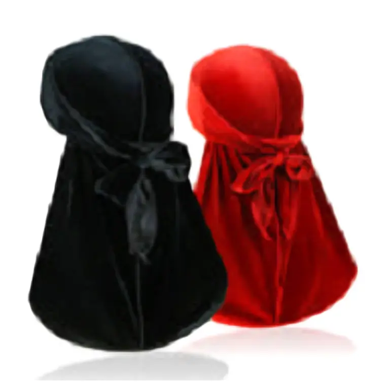 RED/Blk  2 Pieces Velvet Men Durags Premium