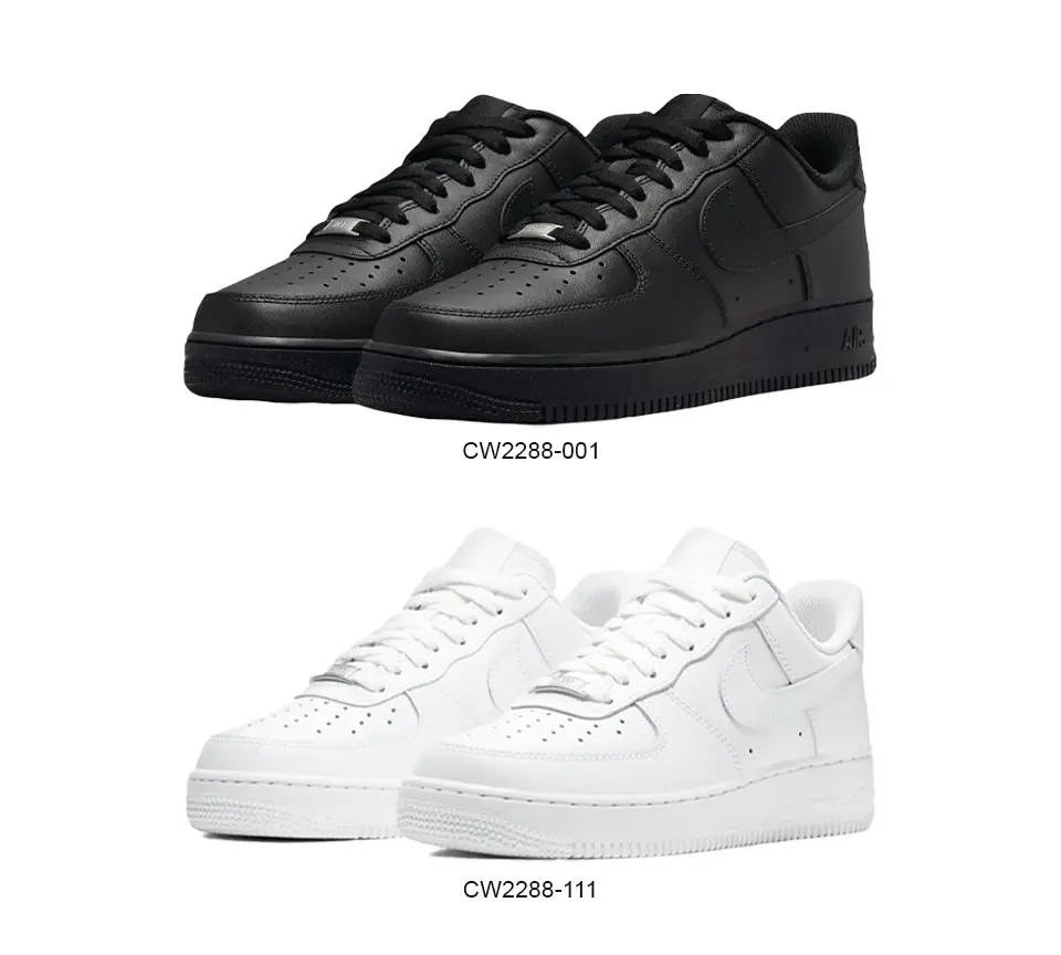 Nike Air Force 1 '07 Trainers Black White UK 6-11