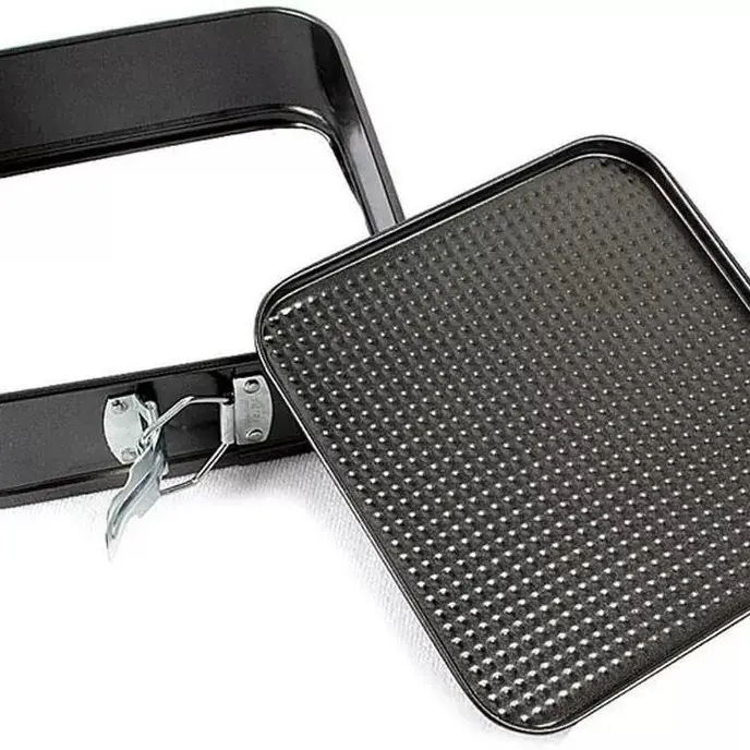 5PC NON STICK SQUARE CAKE TIN TRAYS BAKE CAKE SET BAKING MOULD PLATE 5 Pcs Square Non-Stick Spring Form Cake Pan Bake Tray Tins Parties Wedding Gift Set 5