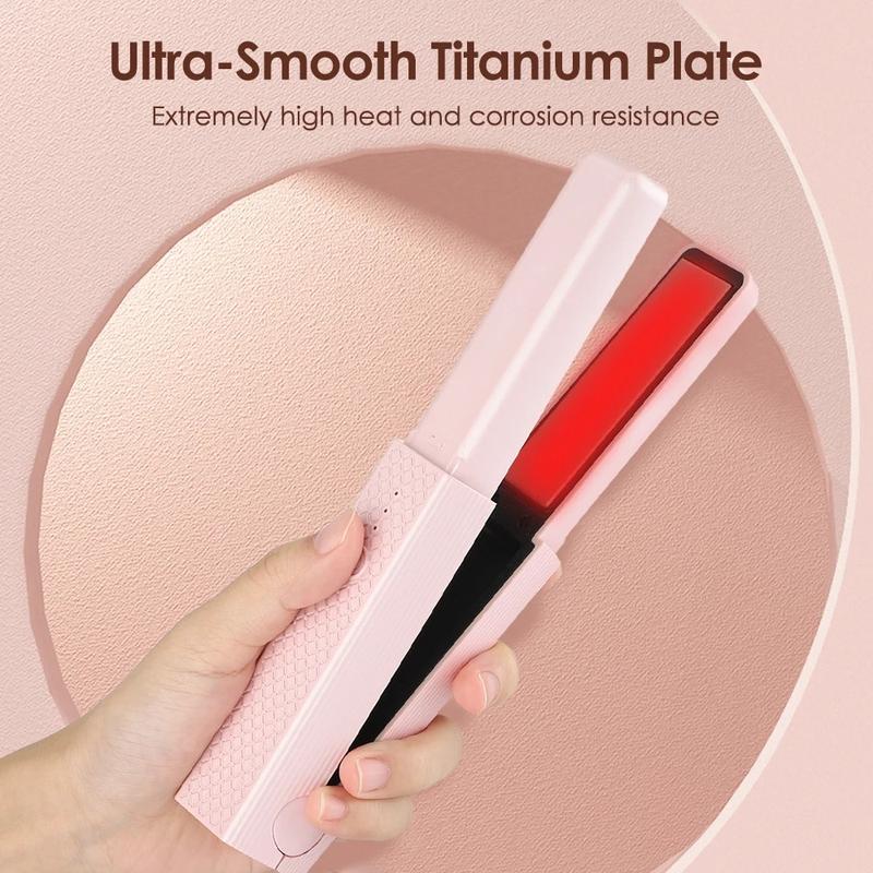 Wireless Hair Straightener Curler Mini Flat Hair Iron Adjustable Temperature Fast Heating Ceramic Curling Iron Hair Styling Tool Comfort 4
