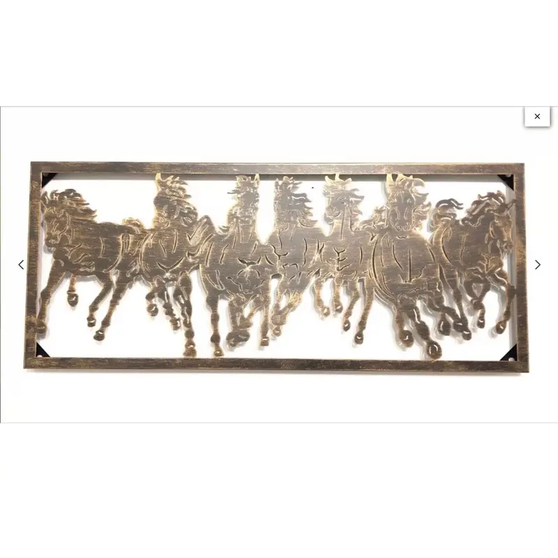Rusty Art Western Home Country Decor 33" Running Horses Metal Wall - Bronze Brushed Copper - Hanging Decoration - Ornaments 3