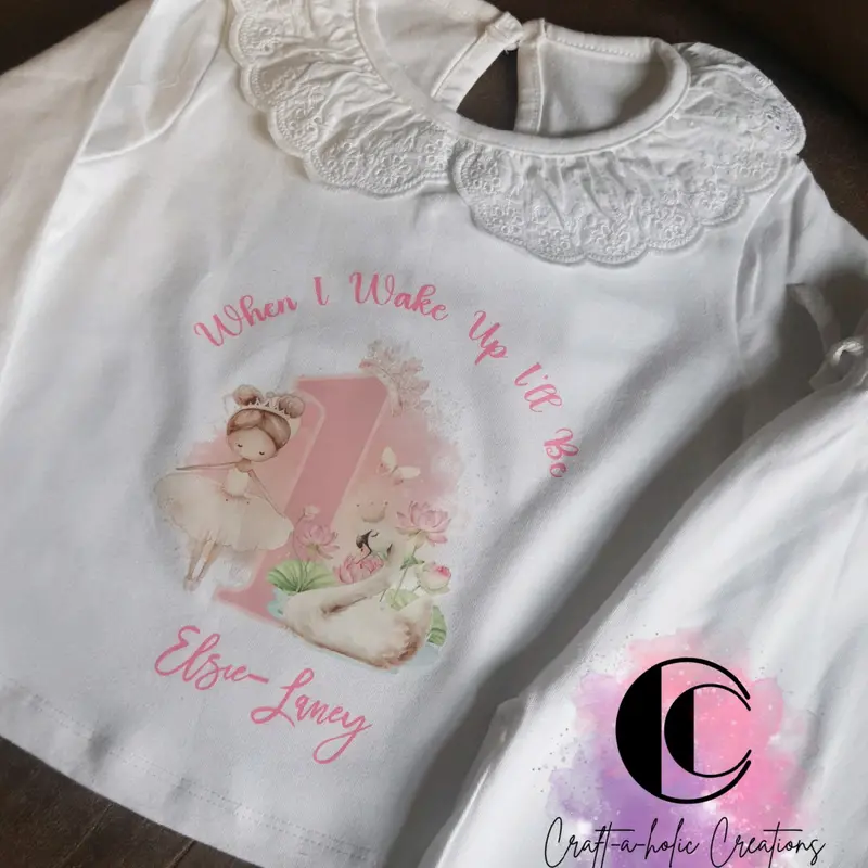 Personalised Ballerina Birthday PJs for Girls, 100% Cotton, Pink, 6-12m to 9-10yrs princess pyjamas 7