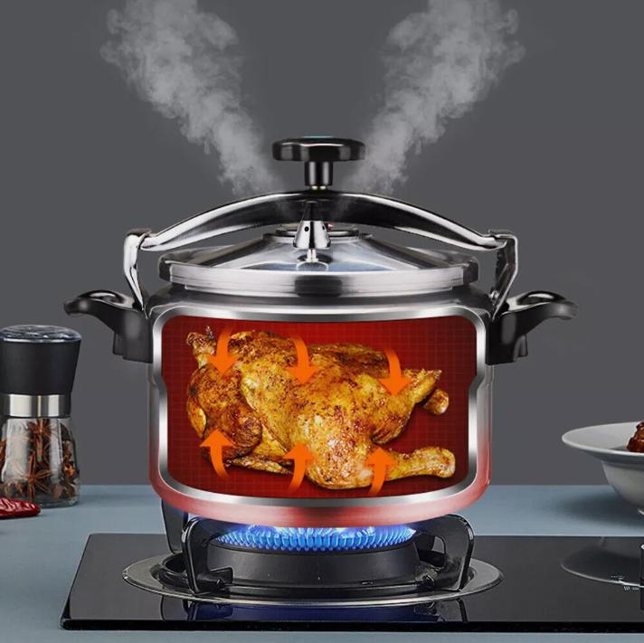 7L-11L Aluminium Pressure Cooker with Lid Latch Indicator - Cookware 3
