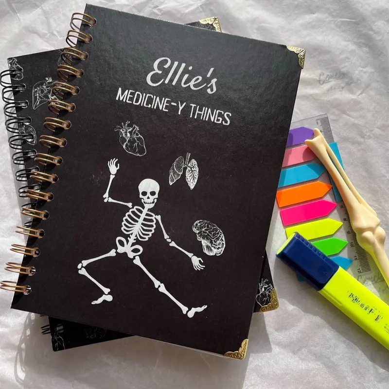 Concise Study A5 Notebook for Medicine-y Things / Medical Student Custom 160 Pages Wiro Bound Notebook for Revision Notes and Disease Profiles 1