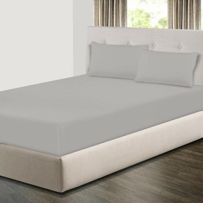 Extra Deep 30cm Fitted Sheet 100% Poly Cotton Single Double King Size Bed Sheets FULLY ELASTICATED 5