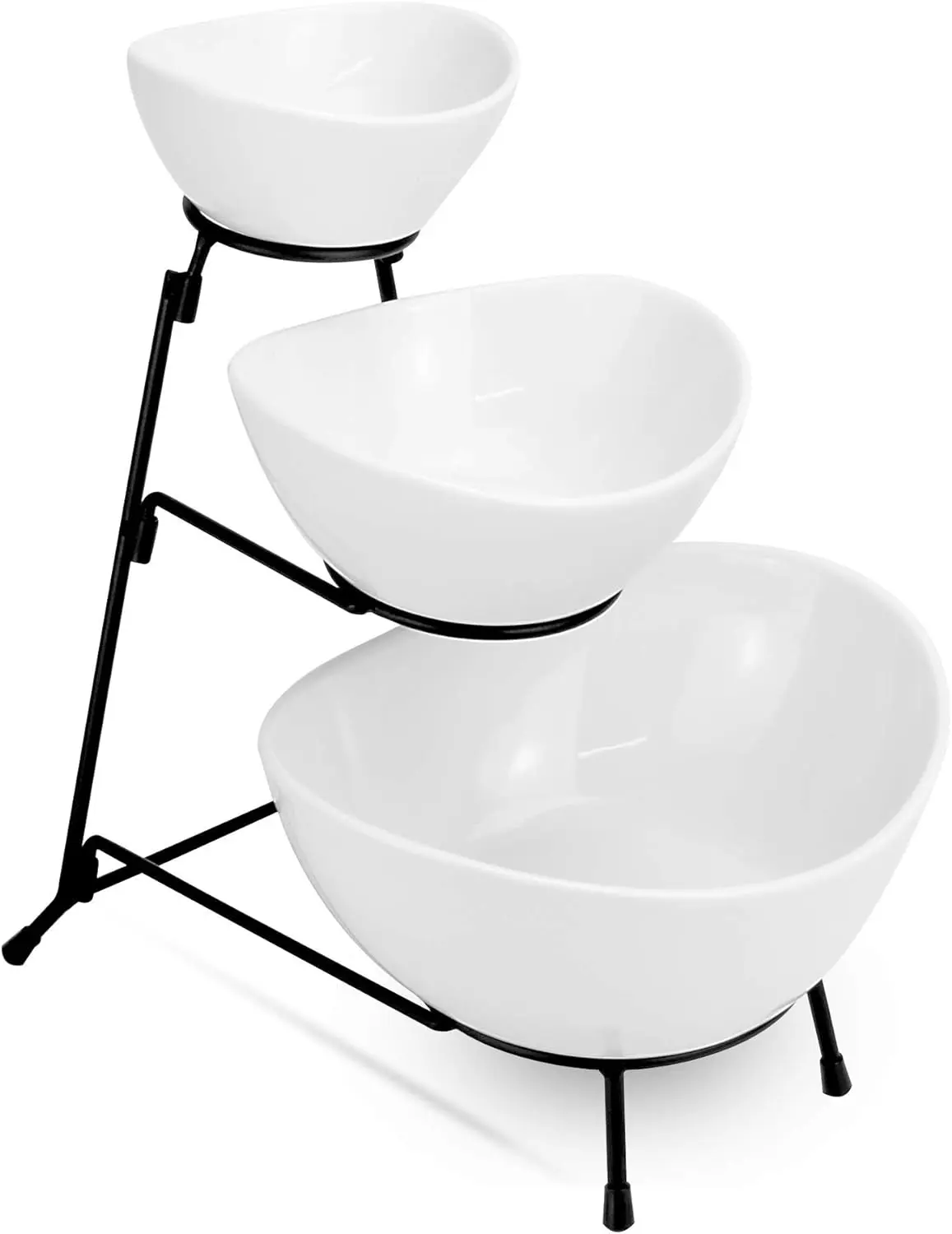 3 Tier Serving Bowl Set | Three Tiered Serving Bowls | Kitchen Food Display | Dessert Presentation Stand | Party Food Tray Set | M&W Ceramic Stylish Tableware Cereal Bowl