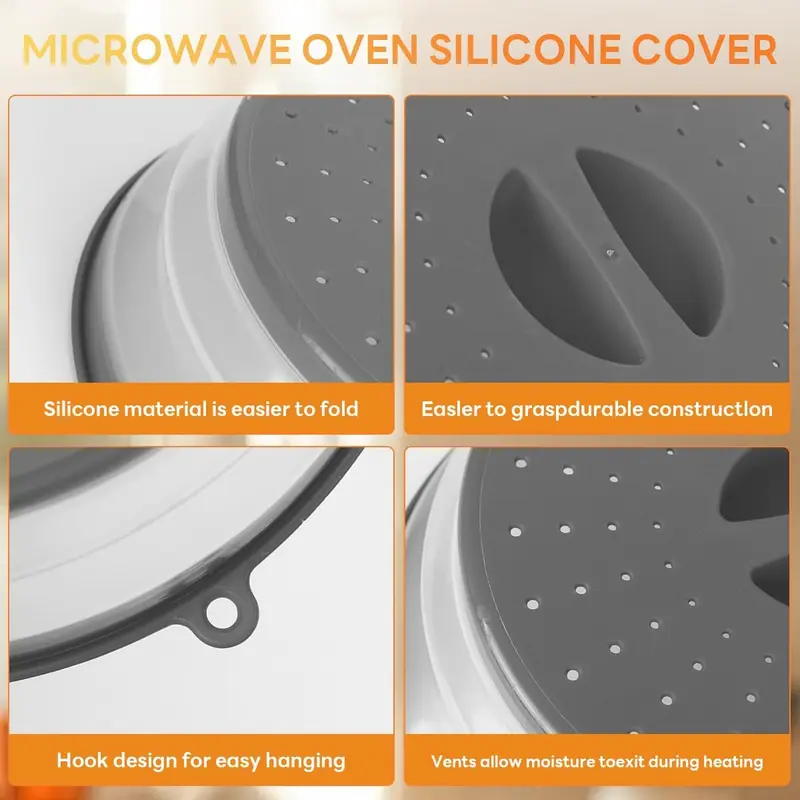 Microwave Food Plate Cover - Vented, Splatter Protector & Dishwasher Safe Containers Kitchen Utensils Handheld 2