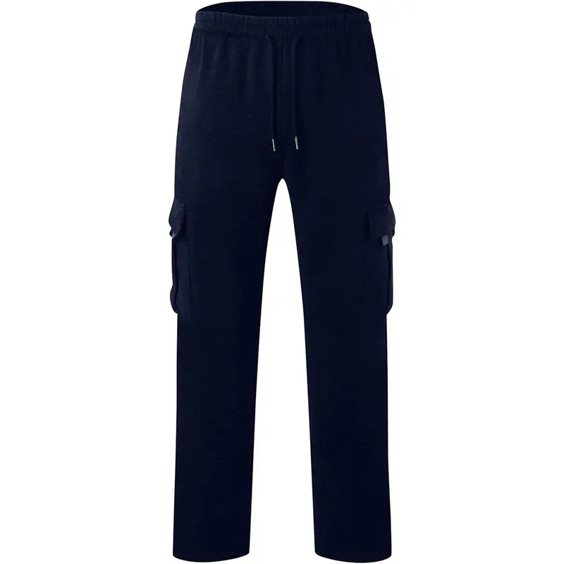 Men's Stylish Plain Flap Pocket Drawstring Waist Wide Leg Pants, Going Out Bottoms Fashion Casual Soft Stretchy Comfort Straight Leg Trousers for Daily Outdoor Wear, Men's Tracksuit for Fitness Travel, Men Cargo Pants, Trousers for Men. 8