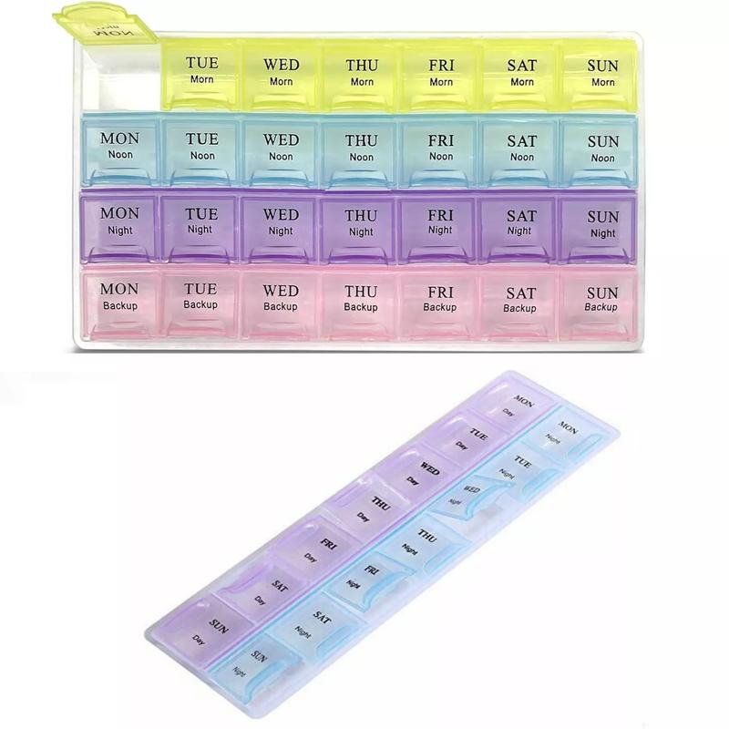 Weekly Pill Box 14/28 Compartment Tablet Organiser Medicine Storage Dispenser 0