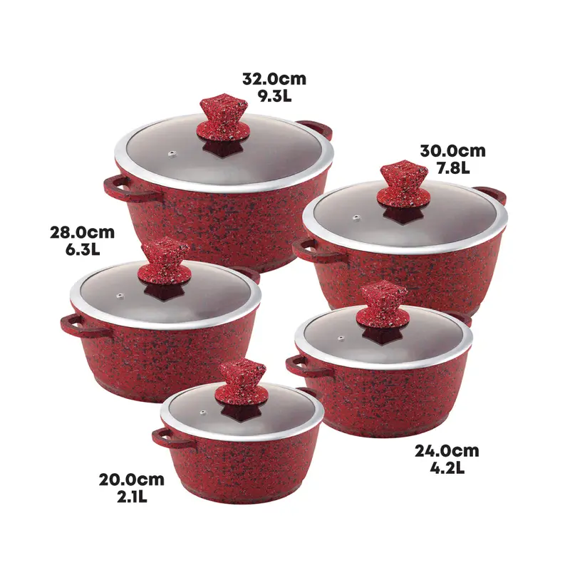 SQ Professional Nessa Granum Die-Cast Stockpot Set 5pc Cookware Durable, High quality material 4