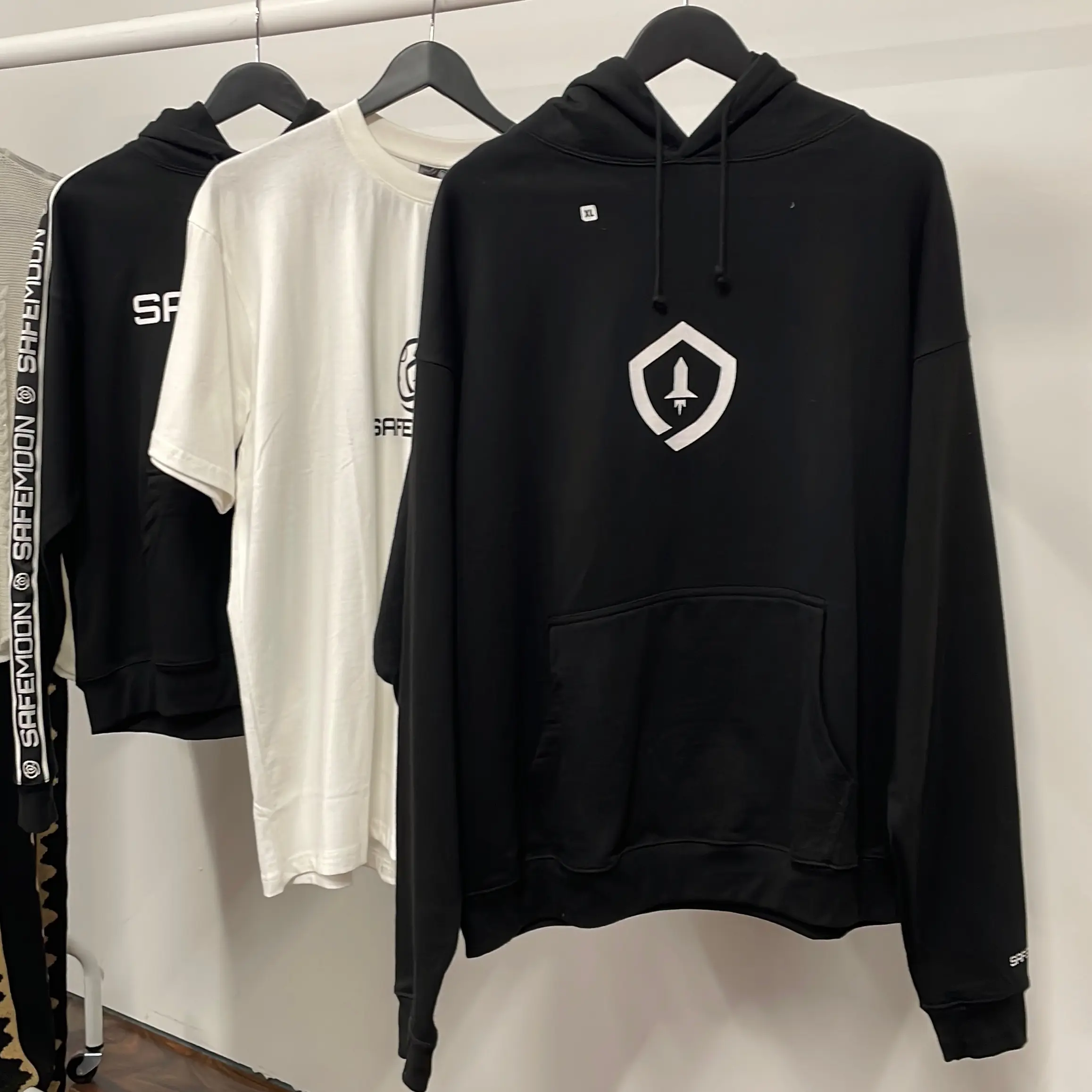 Safemoon 100% Cotton Hoodie and T-Shirt Black & White Bundle Size S-2XL
