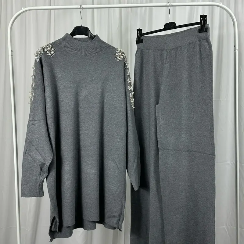 Women's Casual Embellished Shoulder Co-ord Set - Womenswear 4