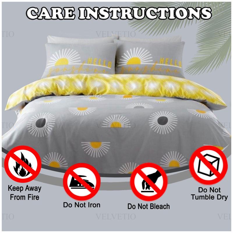 Summer Duvet Cover Set Reversible Quilt Covers Bedding Single Double King Size 2