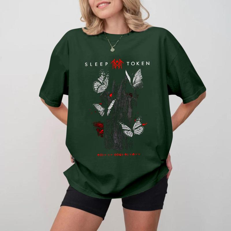 Sleep Token Butterflies Band Logo T-Shirt, Unisex Cotton For Fan For Men Women Tshirt 2