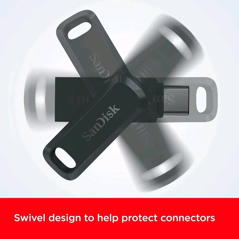 SanDisk 128GB Ultra Dual Drive Go USB Type-C Flash Drive, up to 400 MB/s, with reversible USB Type-C and USB Type-A connectors, for smartphones, tablets, Macs and computers, Black 1