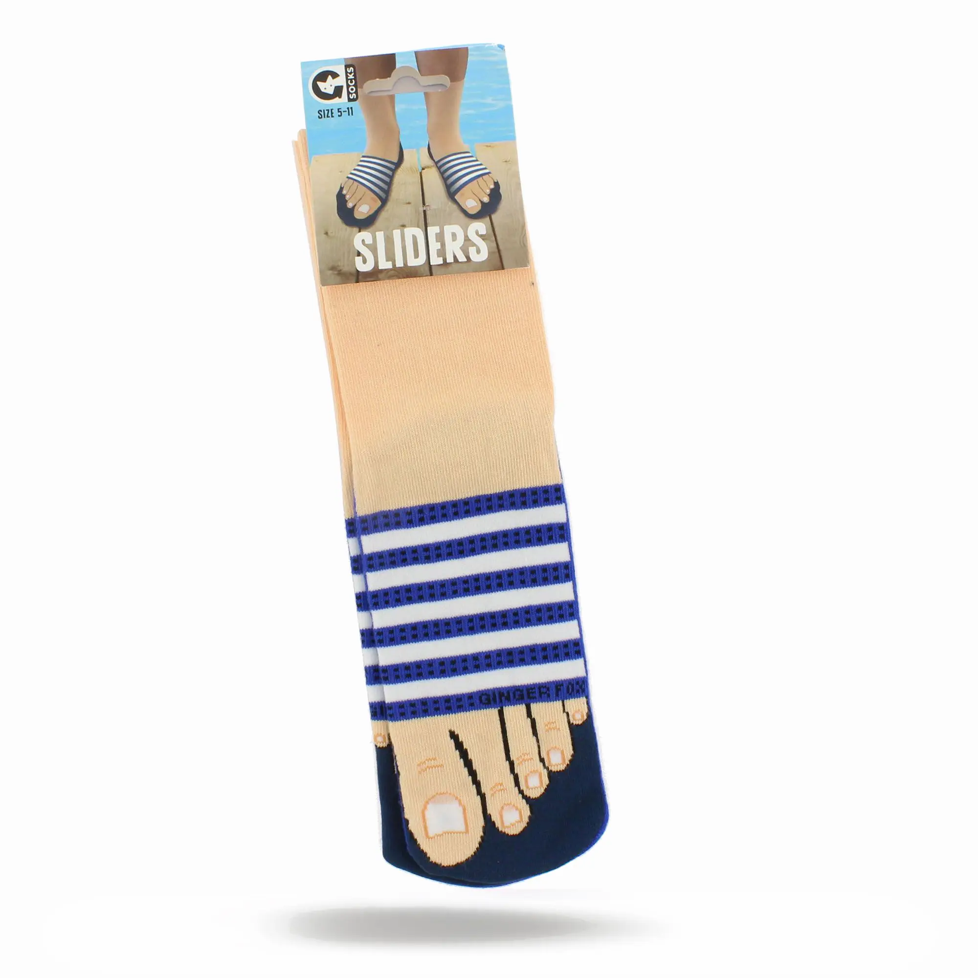 Novelty Blue Slider Socks - Joke Present - Adult Shoe Size 5-11 Menswear Underwear | Birthday and Secret Santa Stocking Filler Gift | Summer Vibes Wetsuit