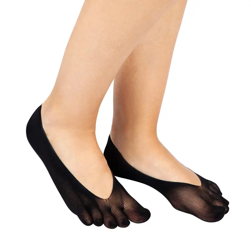 TOETOE Women's Plain Nylon Toe Foot Cover Socks for Blister Prevention and Comfort 3