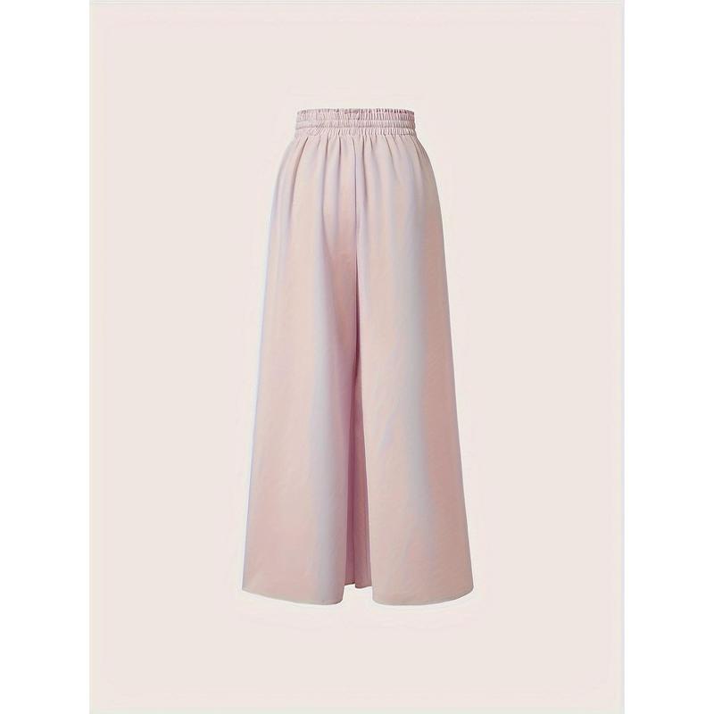 Casual Wide Leg Solid Color Pants - Loose Fit For Spring & Summer - Women's Clothing 1
