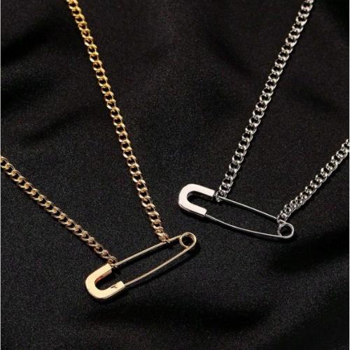 1pc Unique & Simple Safety Pin Necklace, Subtle Design Clavicle Chain Pendant, Personalized Couple Accessory unique engagement ring 3