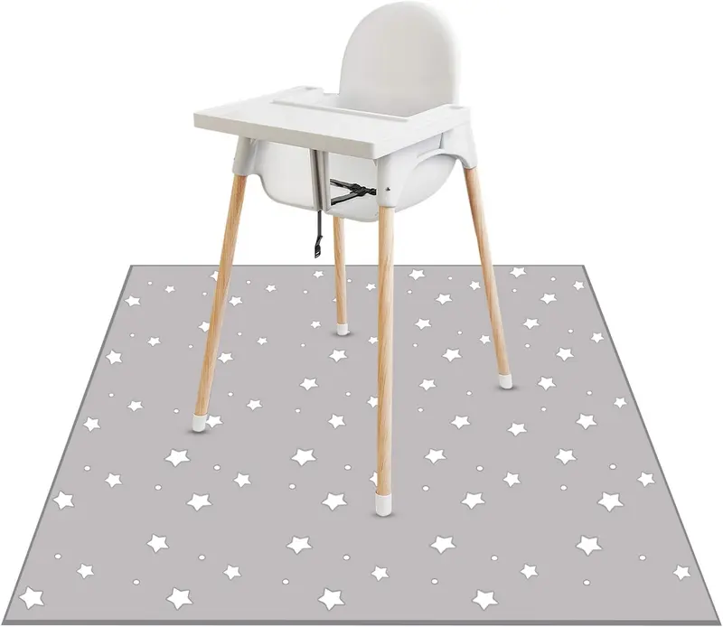 Highchair Splash Mat, 43 * 43 Inch Large Waterproof Non-Slip Baby Splat Mat Weaning Pet Spill Mat, Washable Mess Mat for Art Craft Painting and Table Cloth 0