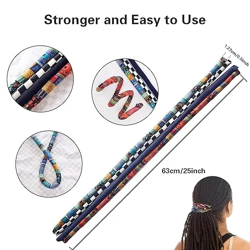 Spiral Lock Hair Tie Dreadlock Accessory Bendable Hair Ties for Women and Men Ponytail Holders Colorful Dreadlock Hair Tie Long Dreads Thick Curly Hair Holder - heatless styling tool 5