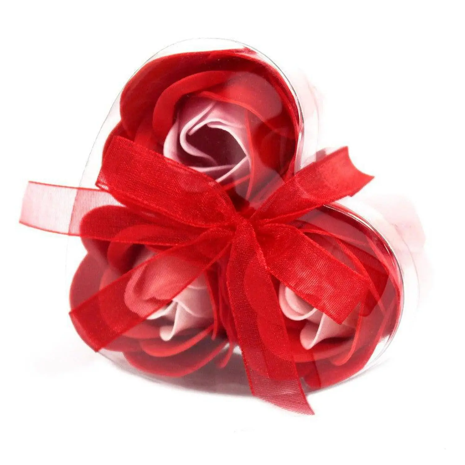 Luxury Soap Flowers Heart Box | Red