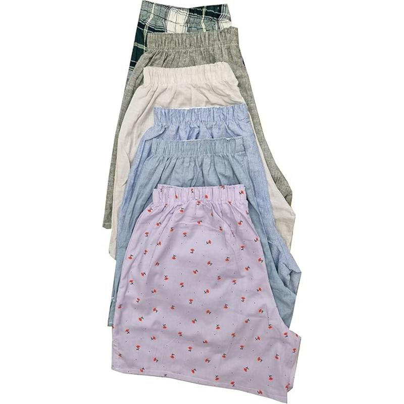 Panzy 6 Pack Men’s Cotton Blend Boxer Shorts – Loose Fit, Soft & Breathable Underwear with Elastic Waistband and Button Fly  Human 4