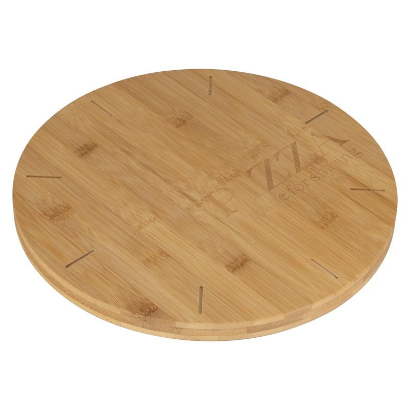 Deenz Large Bamboo Pizza Cutting Board Multifunctional Pizza Bread Cutting Fruit Vegetables Cheese 1