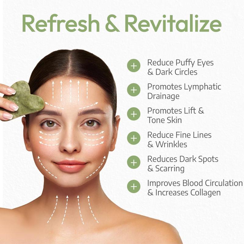 Product Introduction of Stone & Jade Face Roller Set – Anti-Aging Gua Sha, Eye Roller for Dark Circles & Puffiness 5