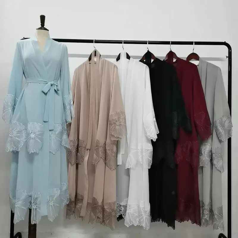 HASASERIES HS1025 1pcs Lace Embroidery Double-Layer Cardigan 8