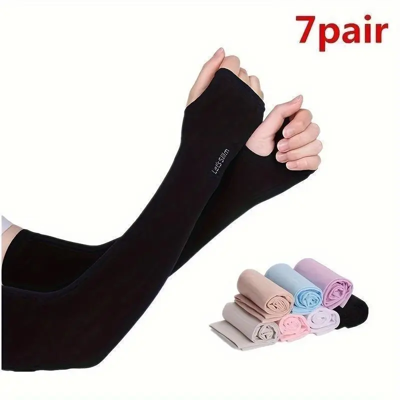 (Giveaway) Men's and women's Ice Silk Sunscreen sleeves - Extreme UV protection, flexible half-finger design, cool breathable, moisture absorption and sweat, suitable for outdoor cycling and summer activities` 7