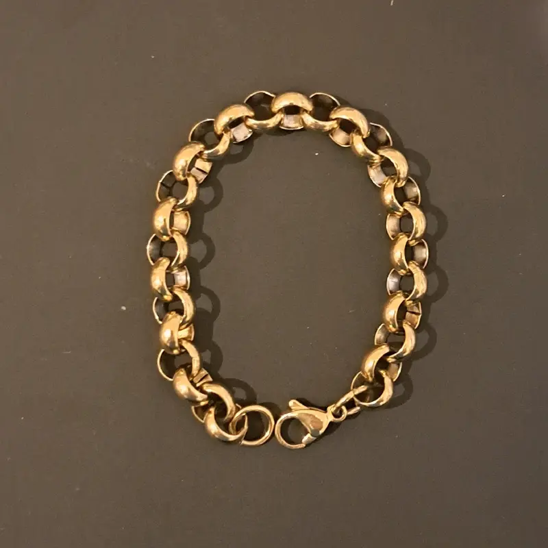 kid's 6 inc belcher bracelet gold or silver plated available stainless Steel adjustable size 2