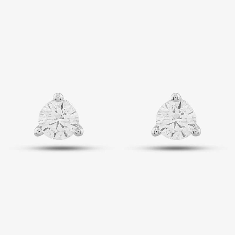 14ct White Gold 0.20ct Brilliant Cut Diamond Stud Earrings EC39106GW14DD X 2 1
