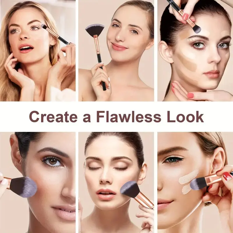 10Pcs Makeup Brushes Tool for Cosmetic Powder, Eye Shadow, Foundation, and Blush Blending brush tool brash 5