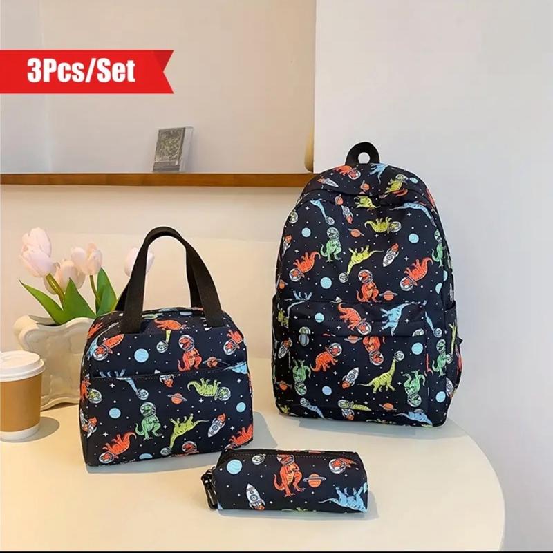 3pcs/set Large Capacity Backpack, Cute Unicorn Backpack With Lunch Bag & Pencil Case For School Students 0