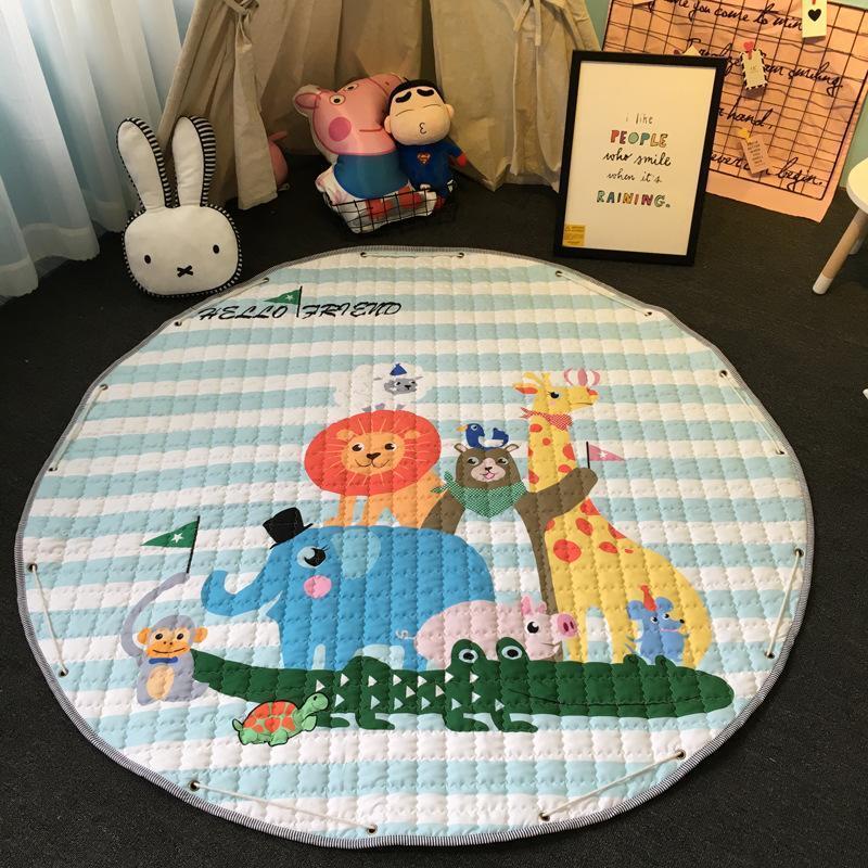 [2025 Hot Sale] winhome Baby Play mat Round, non-slip gym play mat Toy Storage - washable crawl mat 4