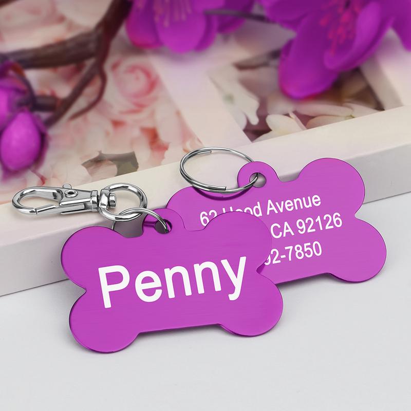 Product Introduction of Personalized Dogs Cats ID Tag Custom Alloy Bone Puppy Kitten Collar Accessories Anti-lost Pet Name Tags for Small Large Dog Cat 15