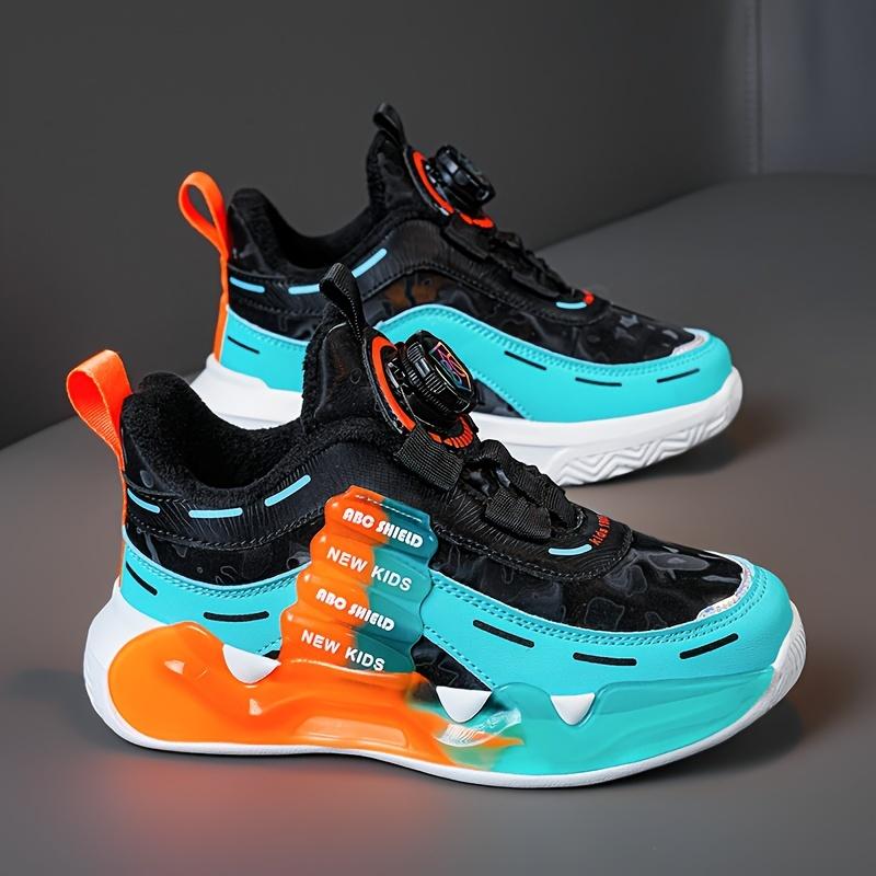 Youngsters' Vibrant Athletic Sneakers - Breathable & Non-Slip, Mid-Top with Hook-and-loop Fastener Strap, Colorful Cloud Pattern & Letter Design, Durable EVA Sole, Perfect for All Seasons, Girls Shoes 2