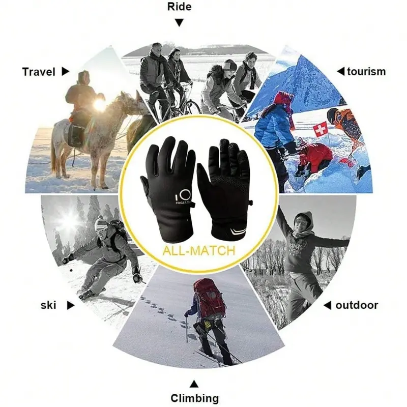 Winter Cycling Gloves For Men Women Warm Anti Slip Touchscreen,Running Gloves Full Finger Waterproof Thermal For Cold Weather Driving Hiking Camping Skiing Sports 4