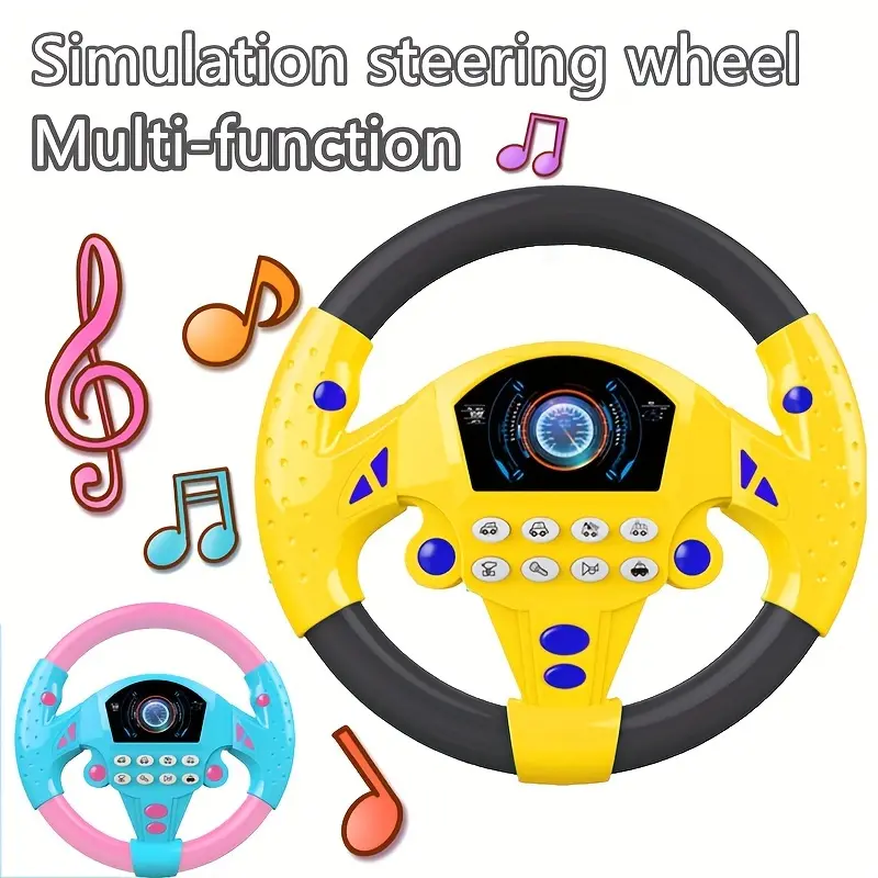 Suction Cup Educational Steering Wheel Toy, Simulation Car Driving Game With Car Sound Effects, Play House Role Toys Gift halloween christmas gift 3