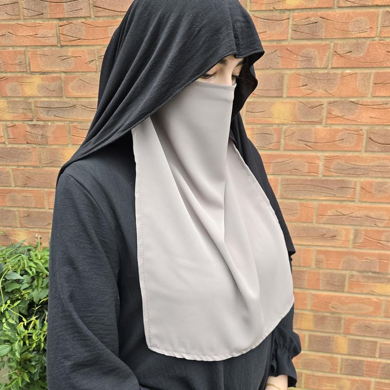 Yaqeen Half Niqab Face Veil cover Jilbab Abaya Khimar Headscarf One Piece Islamic Scarf Ideal Madrassa Mosque Ramadan Eid Wedding Everyday 5