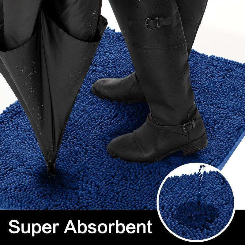 Moonlight Bedding Bath Mats Non Slip Anti Mould – Chenille Shower Mats Machine Washable Bathroom Mats Super Absorbent Extra Soft Fluffy Bathmats Cosy Nature 4