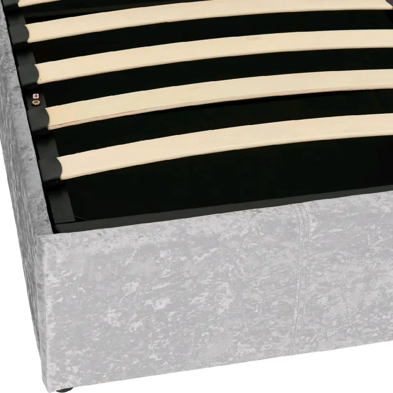 Waverley 4’6 Storage Bed in Grey Crushed Velvet, Double bed 4