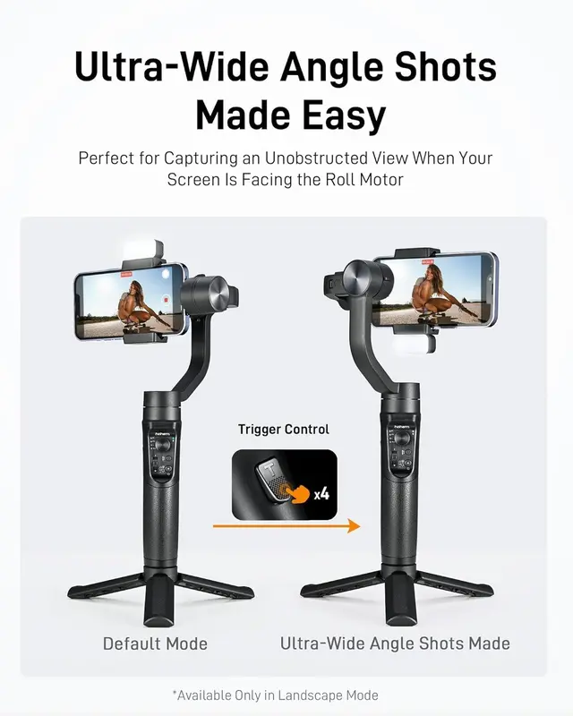 Gimbal Stabilizer for Smartphone, 3-Axis Phone Gimbal for Android & iPhone,Stabilizer for Vlogger Youtube TikTok, Video Recording with Face/Objective Tracking, Max Payload 280g, 360° Infinite Rotation 4