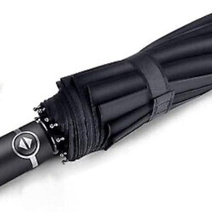 Black Umbrella, Folding Umbrella, 8 Ribs Compact Windproof Umbrella, Auto Open/Close, Sturdy Reinforced Canopy Automatic Portable Travel Umbrella for Men&Women Comfortable 3