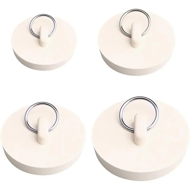 4 Pcs Bath Plugs,Sink Plug Rubber Drain Stopper Kitchen Sink Plug with Hanging Ring for Bathtub,Bathroom (4 Sizes) Set Pack 2