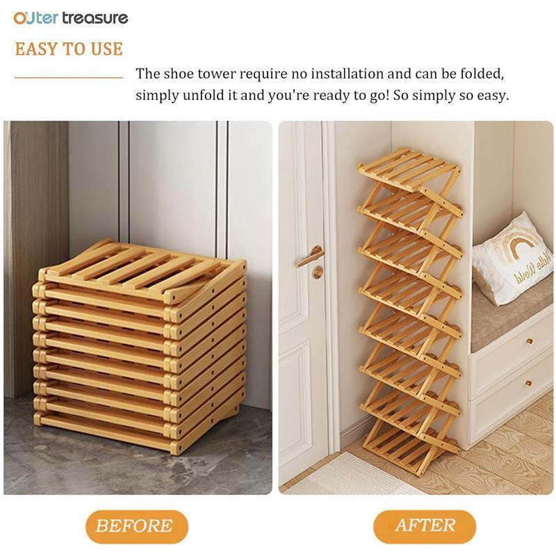 treasure Multi Tier Shoe Rack,Shoe Racks Storage,Narrow Shoe Rack,No Installation Foldable X Shape Shoe Racks,Multi layer Show Rack for Bathroom,Living Room Entryway (Brown-5 Tier) Cabinet Organiser Decorative Plants Boxes 1