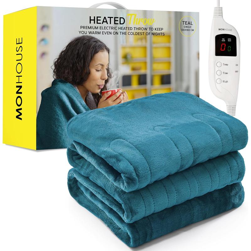 Product Introduction of 2025  Heated Throw - Electric Blanket - Digital Controller - Timer up to 9 hours, 9 Heat Settings, Auto Shutoff - Mane Washable - King 180X200cm - GREY SHEARLING 11
