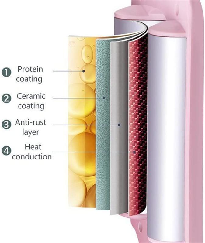 【Special Promotions】-French wave curling iron,romantic French egg roll curling iron, water rippleegg roll 32MM French V-shaped curling iron, 4-speed temperature adjustment, fast heatingadjustable temperature, suitable for any hairstylehair type Comfort 5
