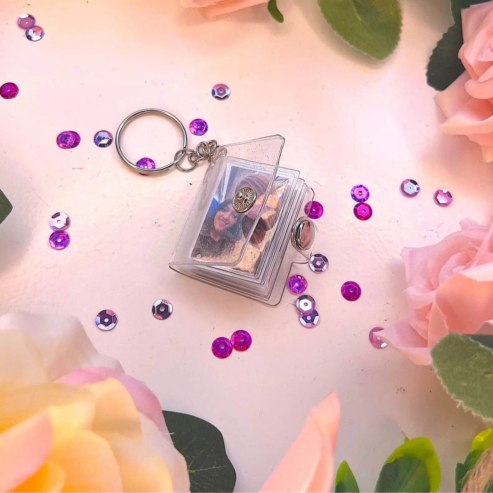 Mini 16 CUSTOM Photo Book Style Keyring- Blank or Customised / Birthday / Bridal / KPrintsDesigns